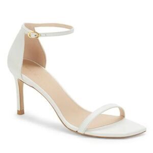 Stuart Weitzman NWOB Amelina 4 inch Leather Heels Sandals  White Leather Size 12